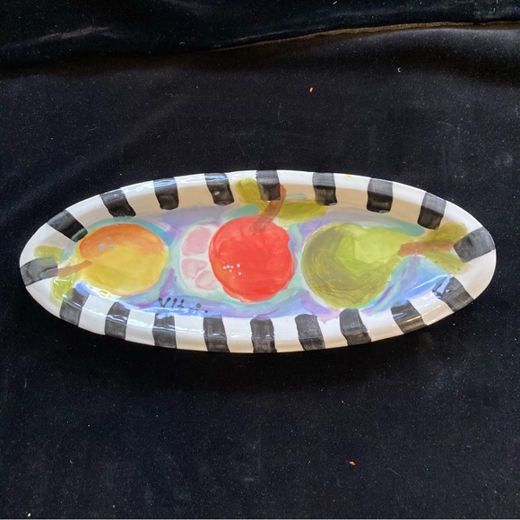 Hand Painted Ceramic Summer Fruit Design 12.5”xx5”Original Design - Picture 4 of 8